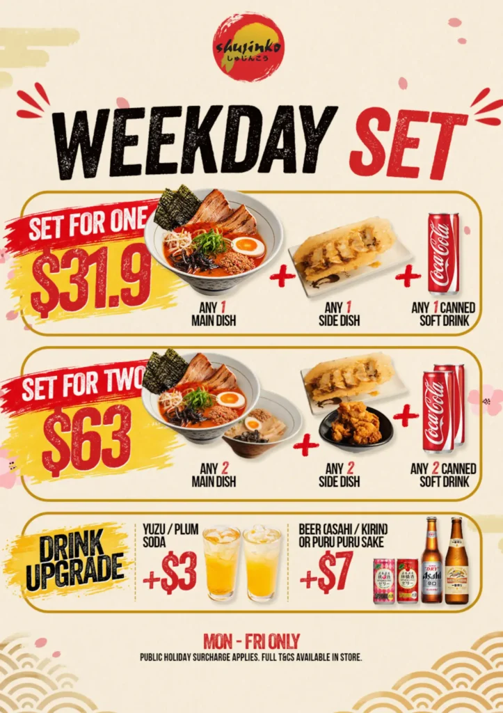 weekday set menu at Shujinko ramen Glen waverley